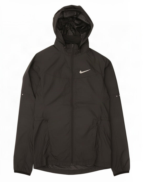 Jaqueta de chuva com capuz Nike Womens UK 6 XS poliéster preto