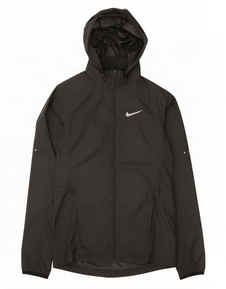 Jaqueta de chuva com capuz Nike Womens UK 6 XS poliéster preto