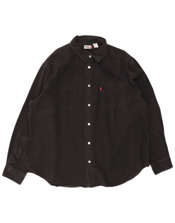 Camisa jeans masculina Levi's 2XL algodão preto