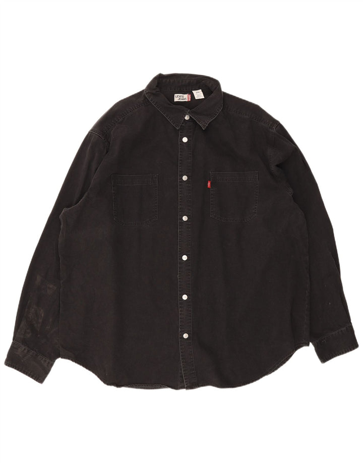 Camisa jeans masculina Levi's 2XL algodão preto