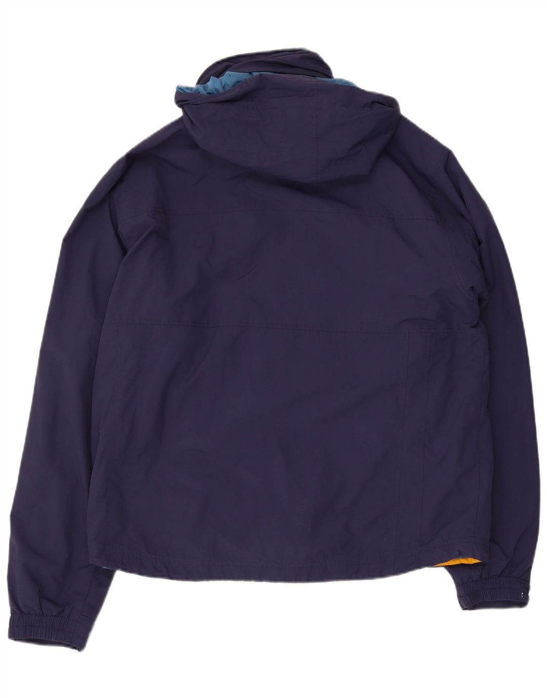 Jaqueta corta-vento masculina L.L.Bean com capuz Reino Unido 38 poliéster azul marinho médio