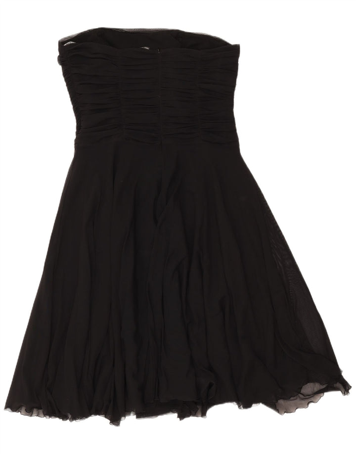 Vestido feminino Marks & Spencer sem alças Reino Unido 16 grande preto poliamida
