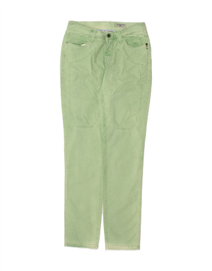 JECKERSON Womens Slim Casual Trousers W27 L34 Green Cotton Vintage Jeckerson and Second-Hand Jeckerson from Messina Hembry 