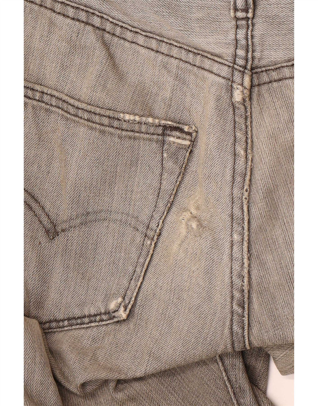 Calça jeans feminina Levi's 501 Straight W30 L32 cinza algodão