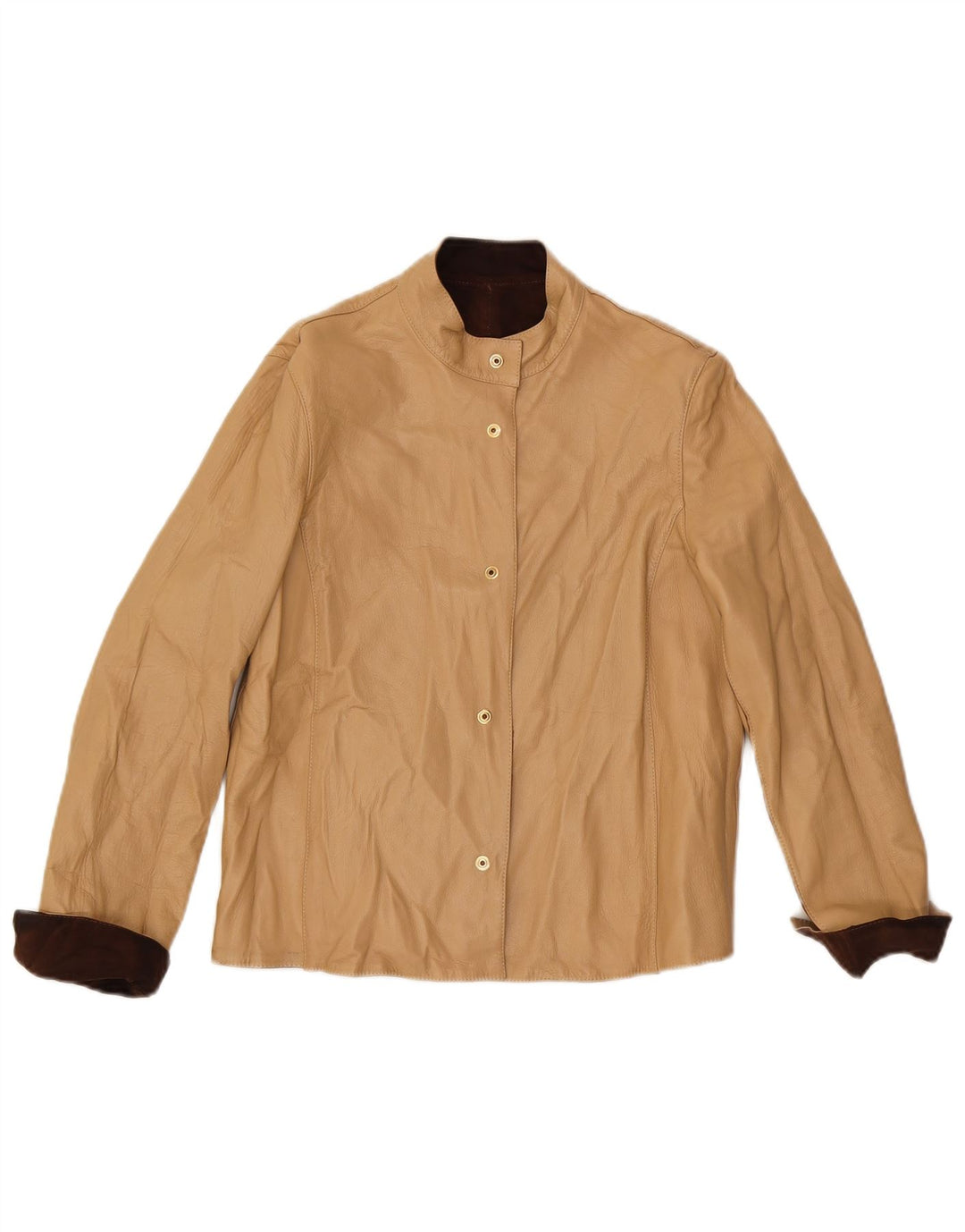 Jaqueta reversível feminina vintage IT 42 bloco colorido marrom médio