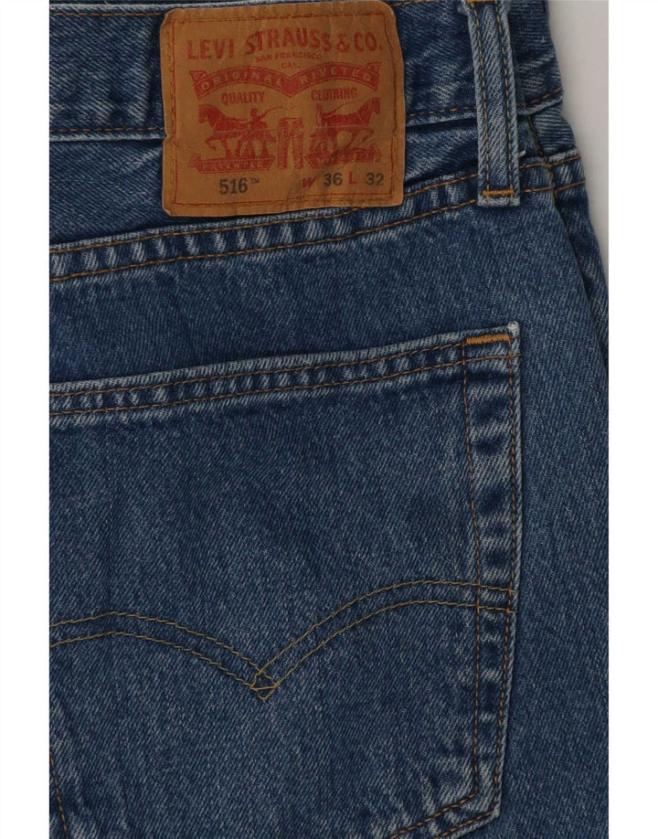Calça jeans masculina Levi's 516 Slim Straight W36 L32 azul algodão