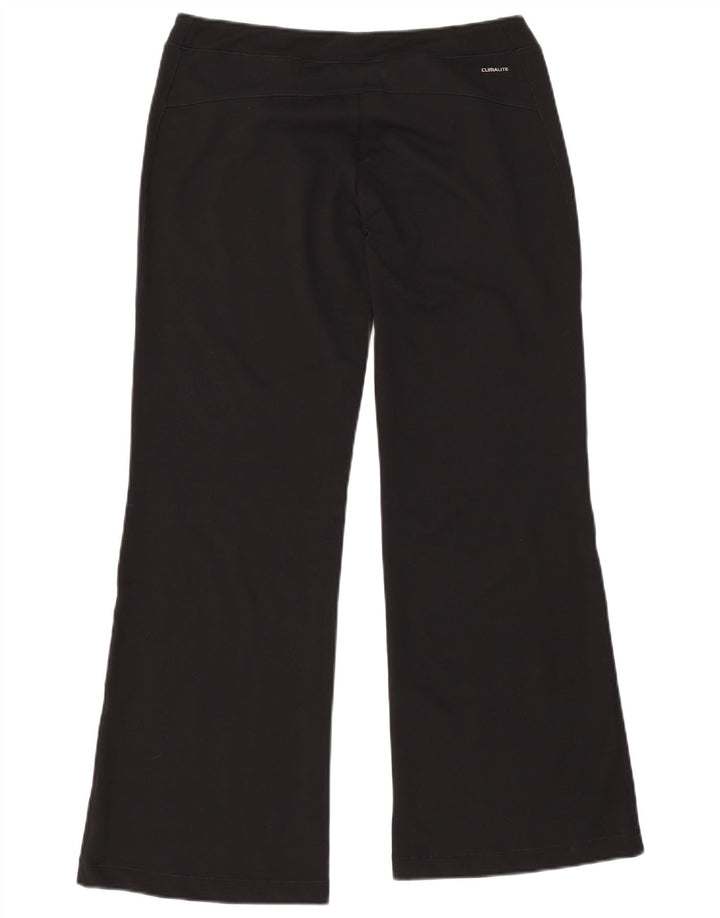 ADIDAS Womens Clima 365 Flare Calças de treino UK 18 XL Preto Poliéster