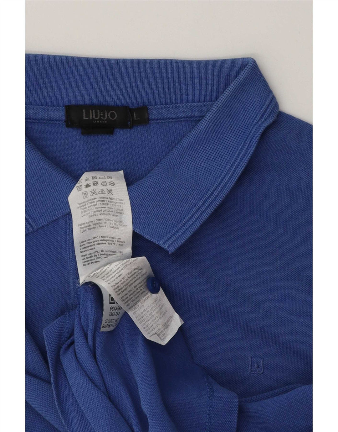 Camisa polo masculina Liu Jo grande algodão azul