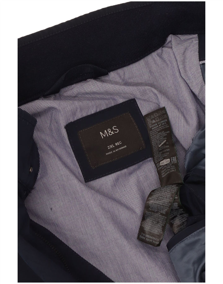 Jaqueta bomber masculina Marks & Spencer Reino Unido 44 2XL poliéster azul marinho