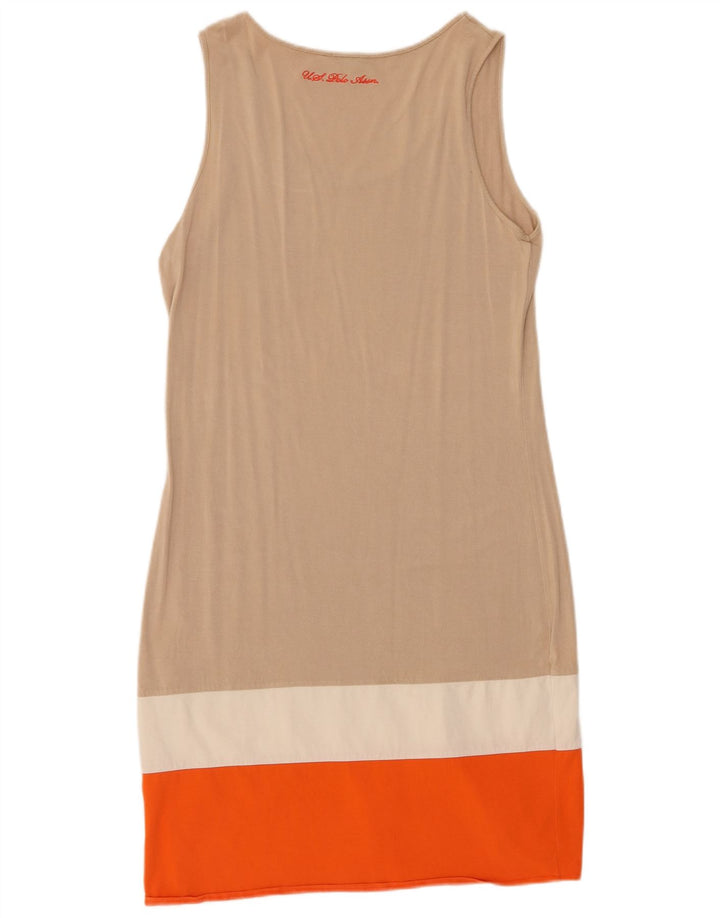 US Polo Assn. Vestido Básico Feminino UK 12 Colourblock Bege Médio