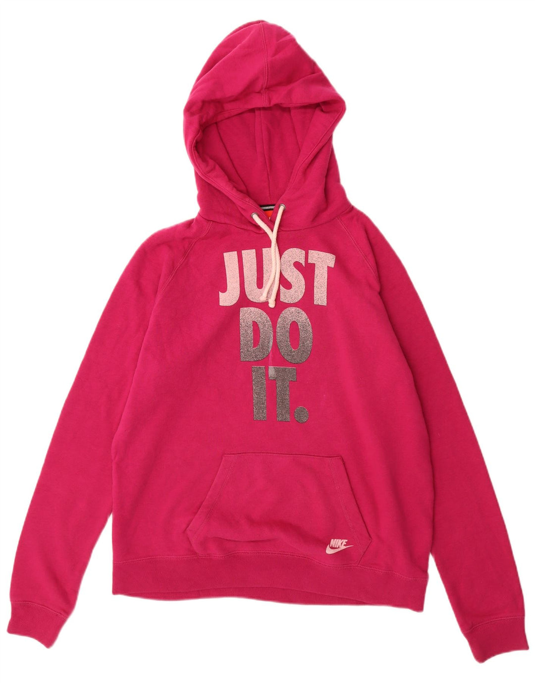 Jumper com capuz gráfico feminino NIKE UK 16 grande algodão rosa