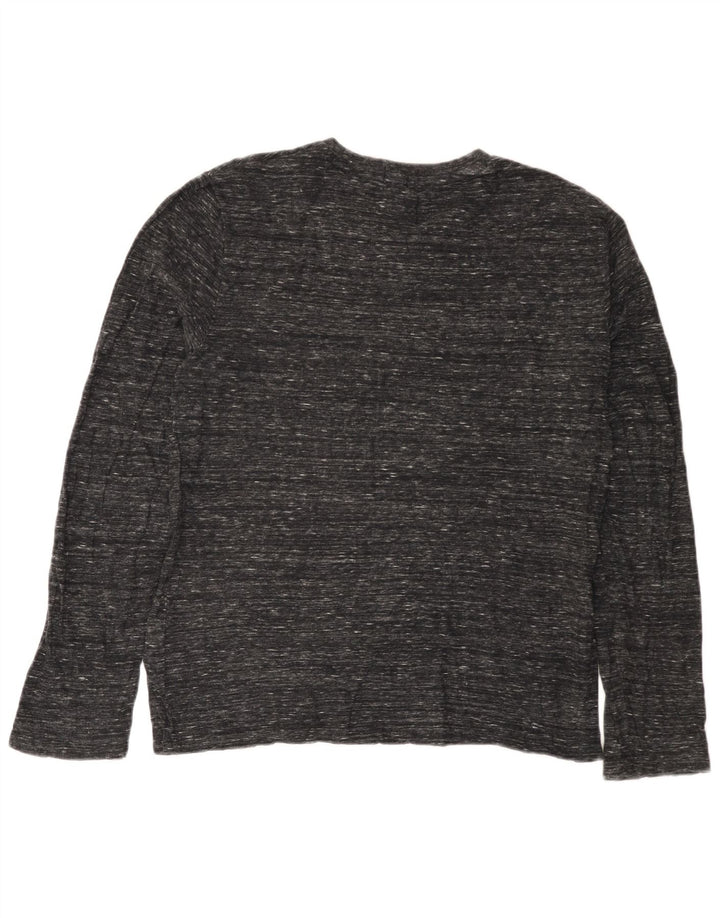 Top masculino Superdry manga comprida grande algodão manchado cinza
