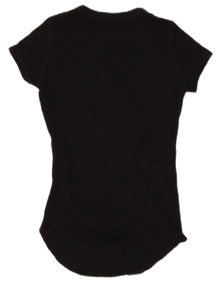 Camiseta feminina Zara Top UK 10 pequena preta