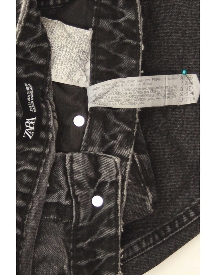 Zara Jeans Cônicos Femininos EU 40 Médio W30 L27 Algodão Preto