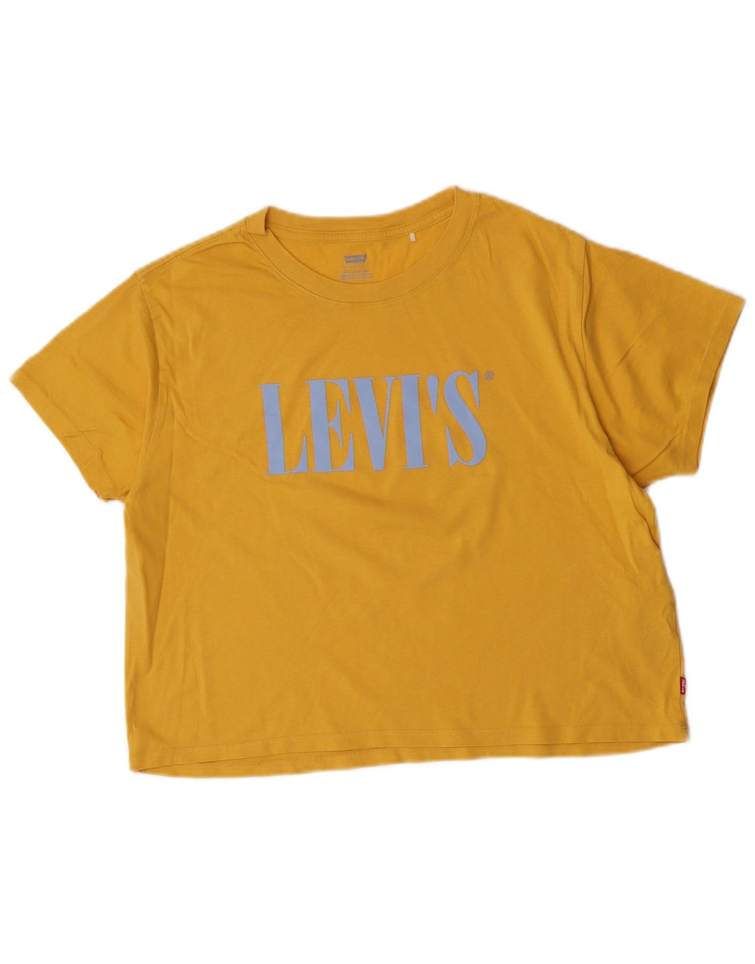 Camiseta feminina Levi's Crop Graphic UK 14 algodão amarelo médio