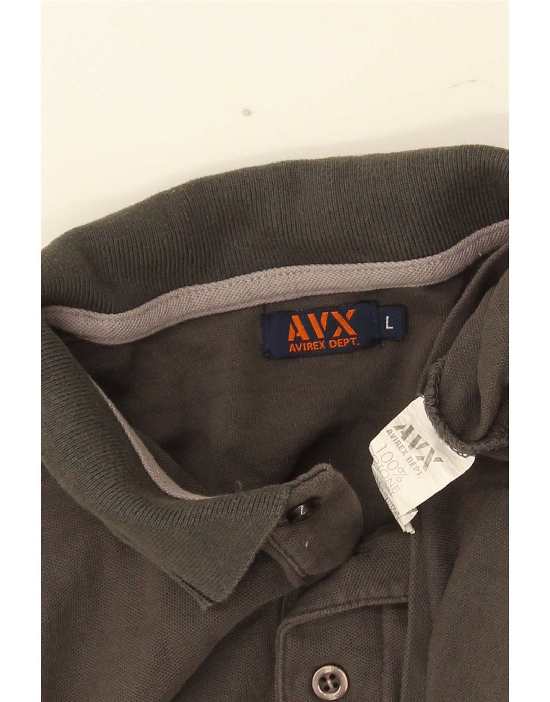 Camisa polo masculina Avirex grande algodão listrado cinza