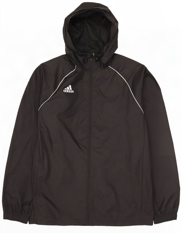 Adidas Mens Hooded Rain Jacket UK 38 Médio Preto Nylon