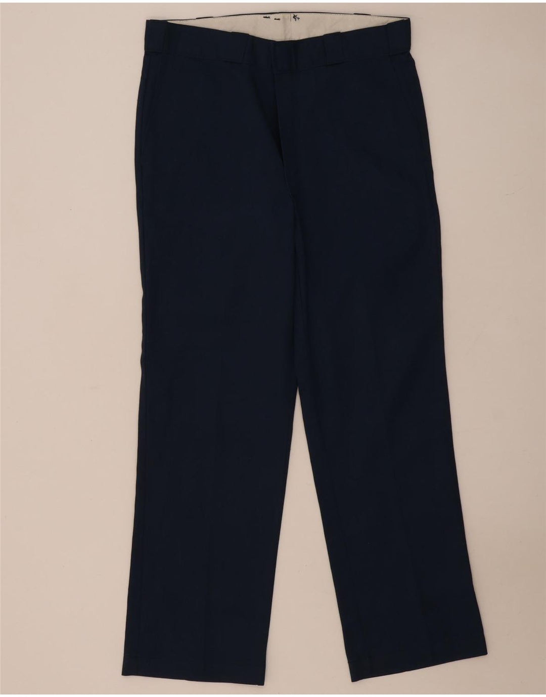 Calças Chino retas masculinas Dickies W34 L31 poliéster azul marinho