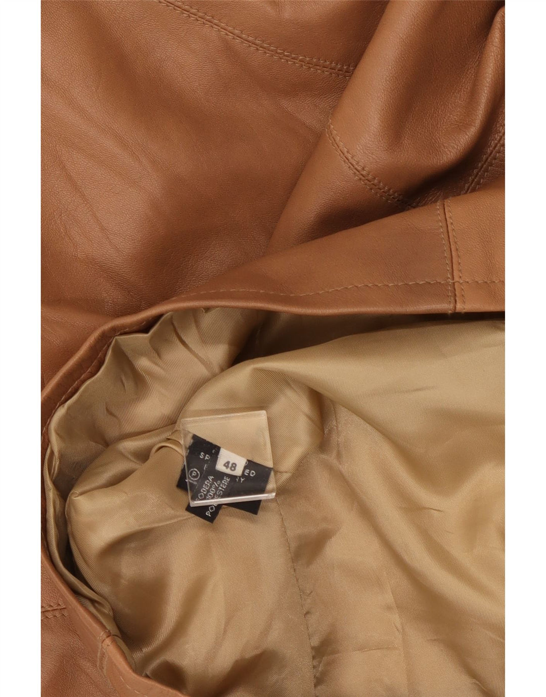 Jaqueta de couro feminina VINTAGE IT 48 XL couro marrom
