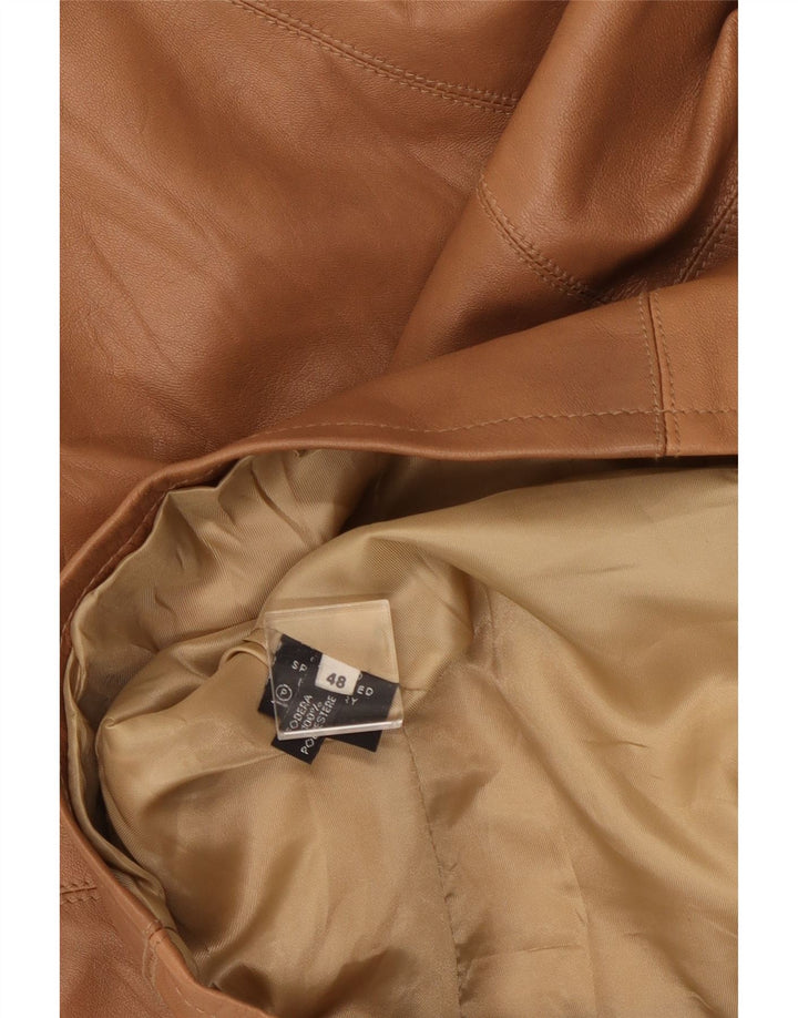 Jaqueta de couro feminina VINTAGE IT 48 XL couro marrom
