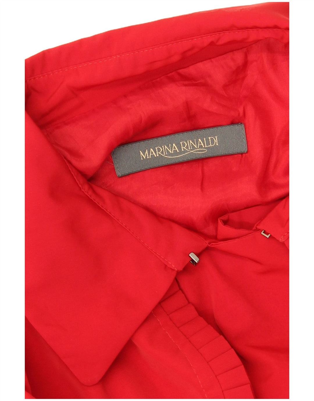 Casaco impermeável feminino Marina Rinaldi com peito duplo Reino Unido 16 grande vermelho
