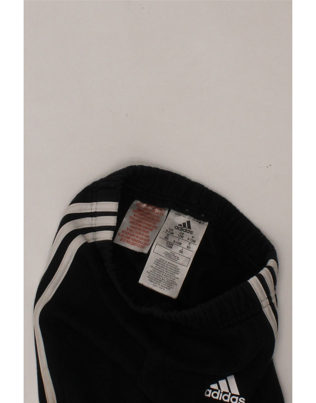ADIDAS Baby Boys Joggers Calças de treino 9-12 meses algodão preto