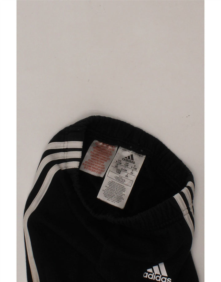 ADIDAS Baby Boys Joggers Calças de treino 9-12 meses algodão preto