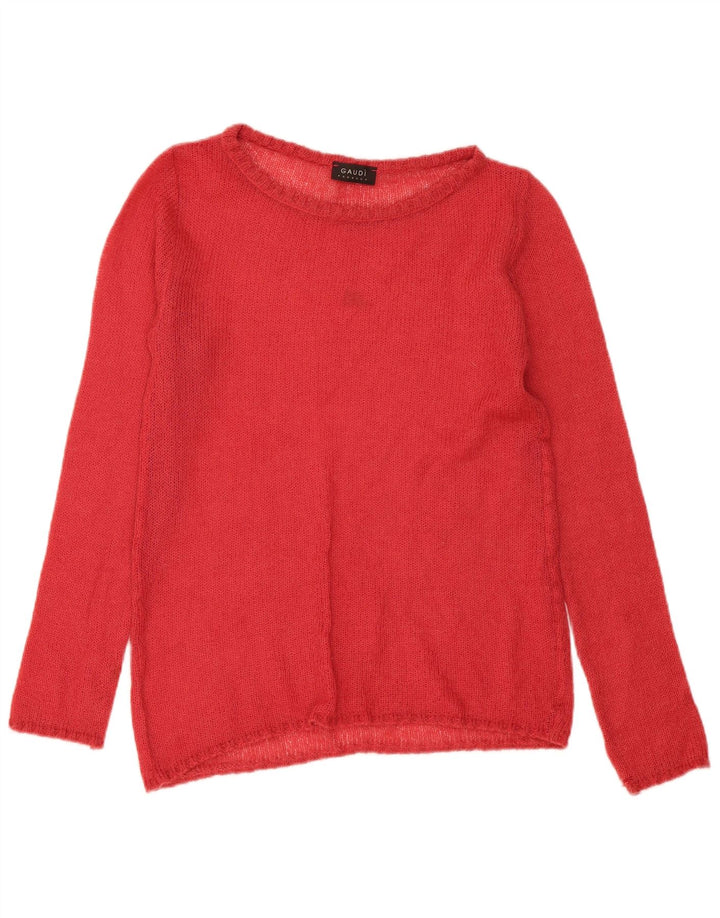 Suéter feminino Gaudi com gola canoa Reino Unido 14 médio vermelho