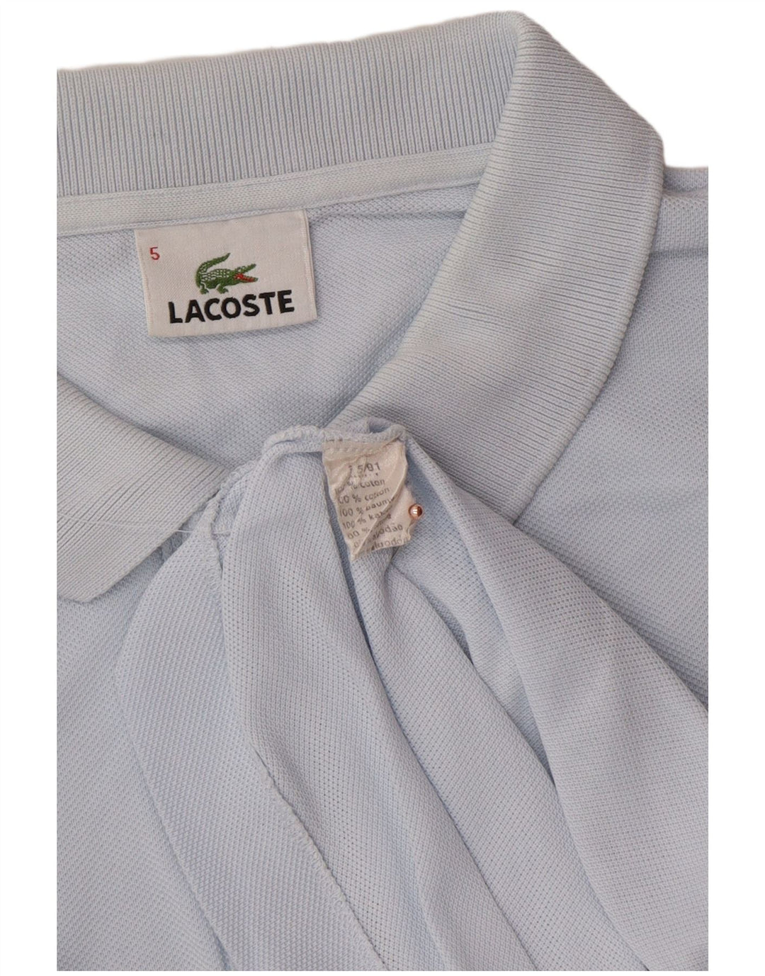 Camisa polo masculina LACOSTE tamanho 5 grande algodão azul