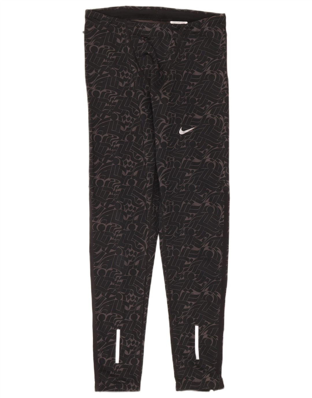 Leggings Nike Dri Fit UK 14 Médio Preto Geométrico Poliéster