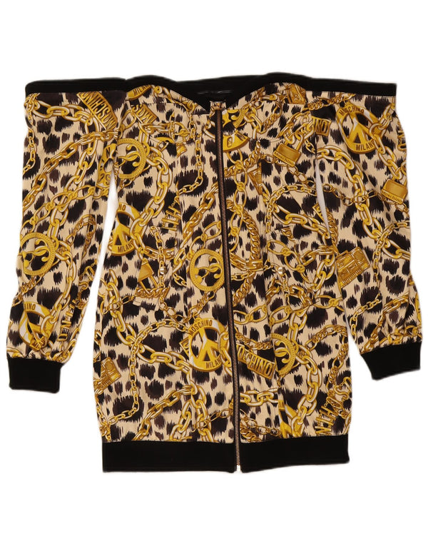 H&MOSCHINO Vestido feminino com zíper e ombros de fora IT 36 XS amarelo colorblock