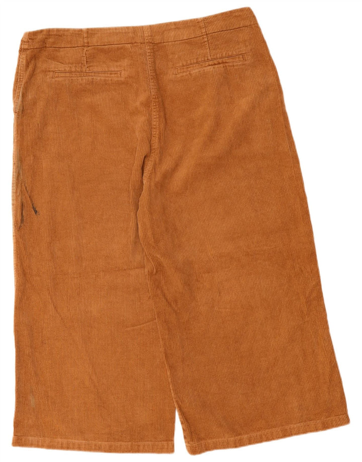 WHITE STUFF Calça feminina capri reta de veludo cotelê UK 18 XL W40 L22 marrom