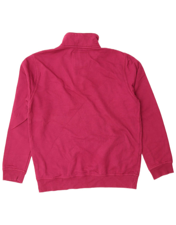Crew Clothing Mens Zip Neck Moletom Jumper Grande Algodão Rosa