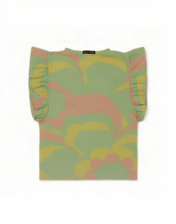 Blusa feminina Zara Top UK 10 pequeno floral verde