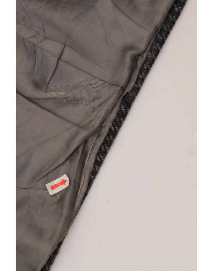 Jaqueta blazer masculina VINTAGE com 2 botões Reino Unido 38 Houndstooth cinza médio