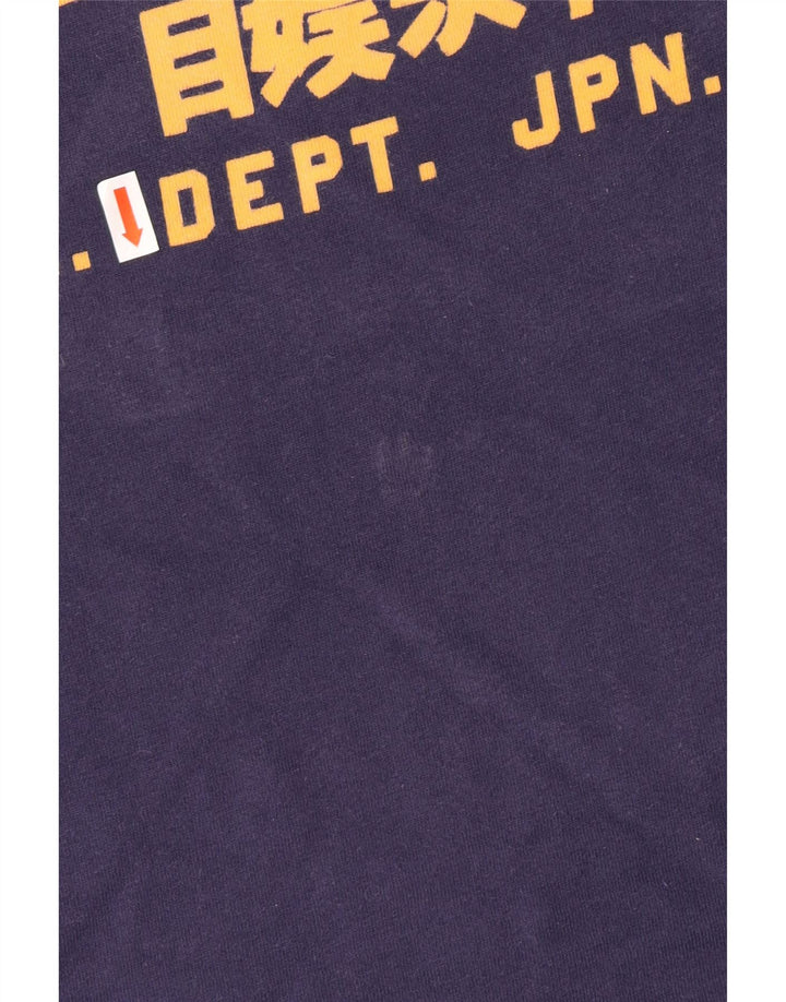 Camiseta gráfica masculina Superdry Top grande algodão azul marinho