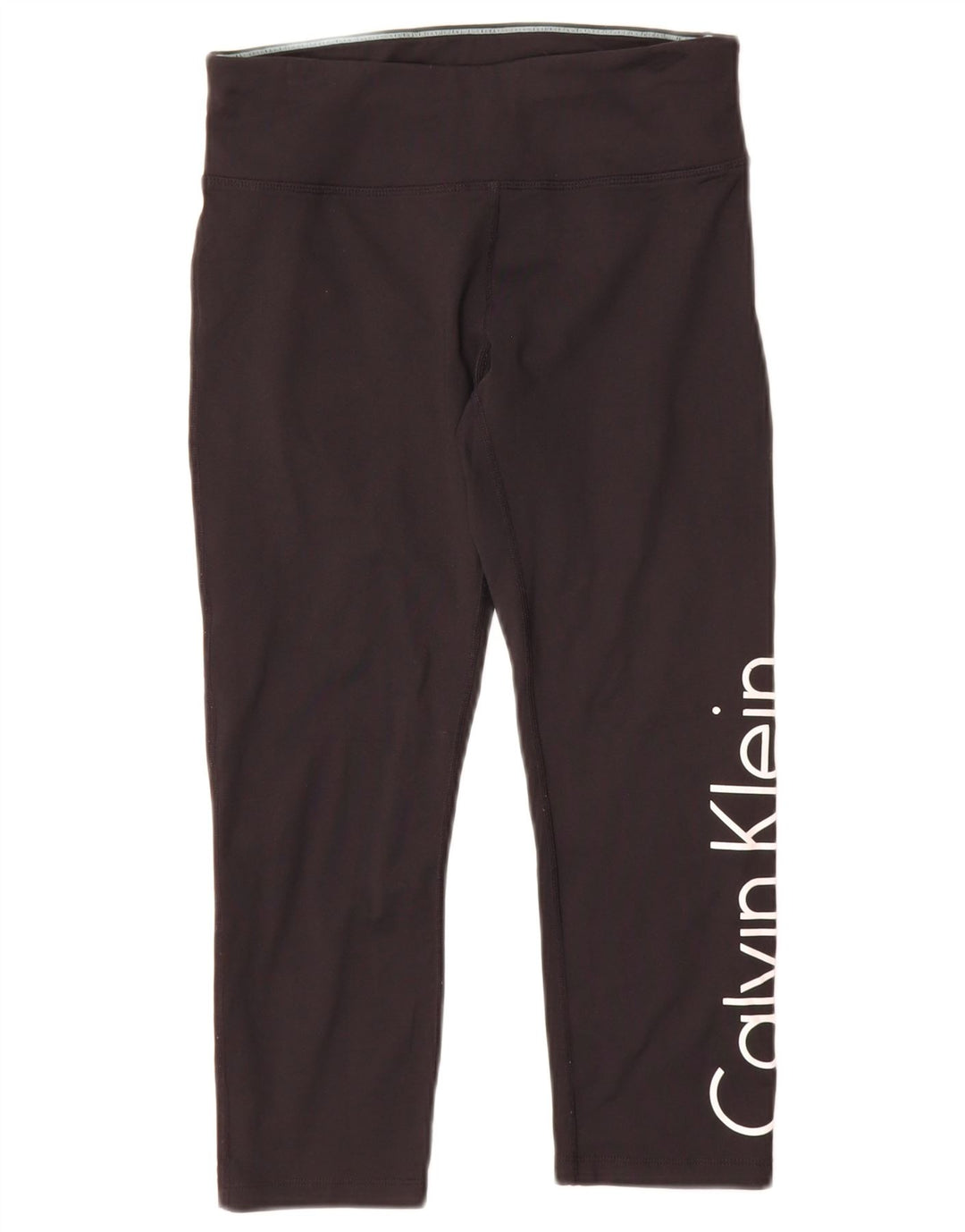 Calvin Klein Leggings Gráficos Femininos Reino Unido 10 Pequeno Preto Nylon