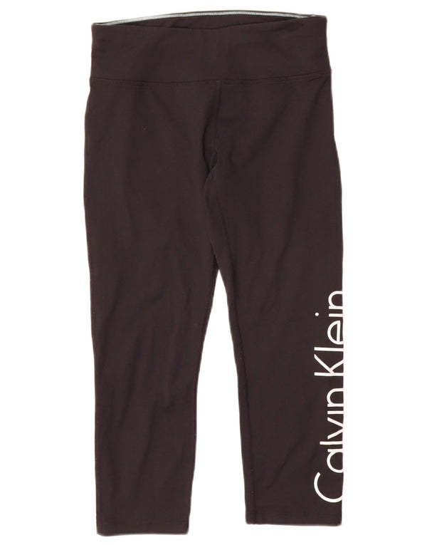 Calvin Klein Leggings Gráficos Femininos Reino Unido 10 Pequeno Preto Nylon