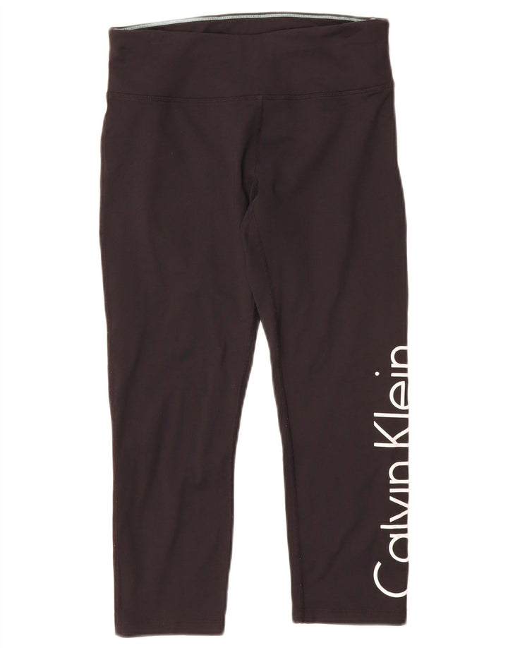 Calvin Klein Leggings Gráficos Femininos Reino Unido 10 Pequeno Preto Nylon