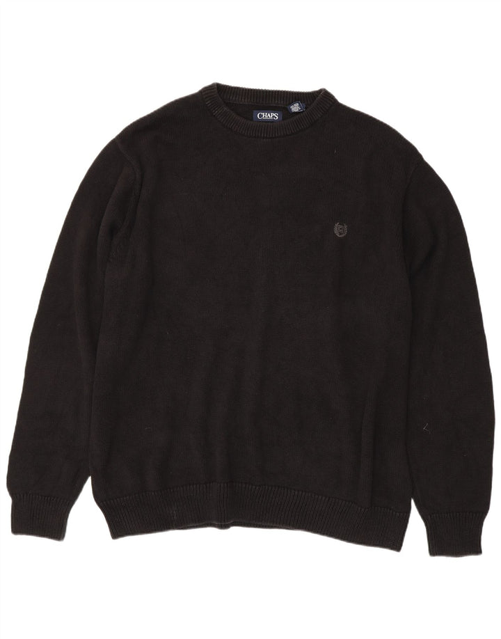 Suéter masculino CHAPS com gola redonda alta 3XL algodão preto