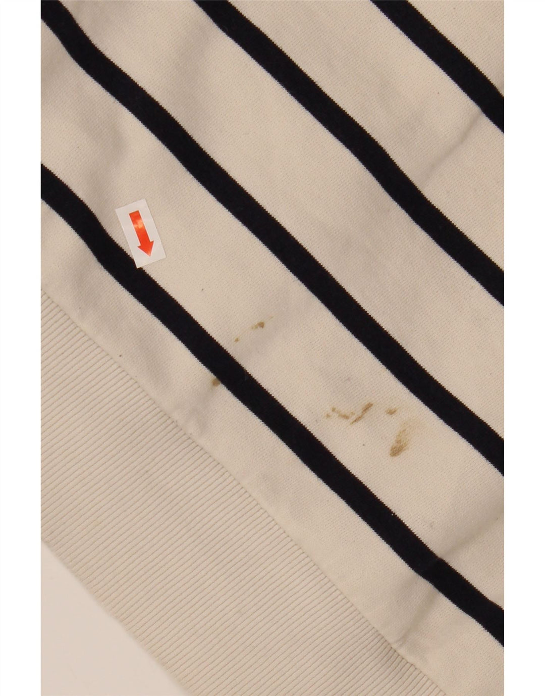 ZARA moletom feminino cropped Reino Unido 16 grande algodão listrado branco