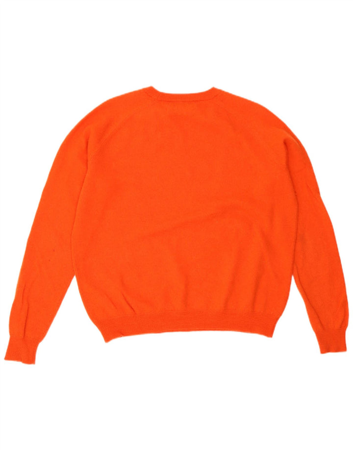 Suéter masculino Zara com gola redonda e lã laranja pequena