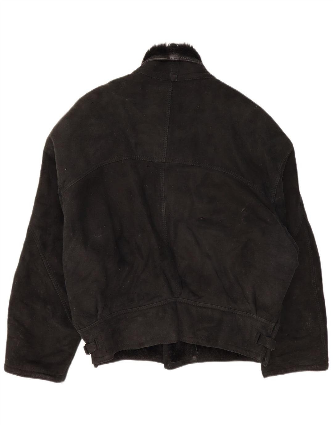 Jaqueta masculina vintage de shearling IT 50 grande shearling preto