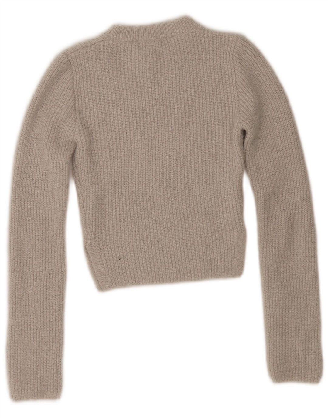 Suéter feminino Zara com gola redonda e gola redonda, Reino Unido 12 poliéster cinza médio