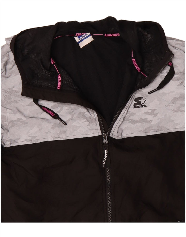 Jaqueta de chuva feminina com capuz gráfico STARTER Reino Unido 10 pequena camuflagem preta