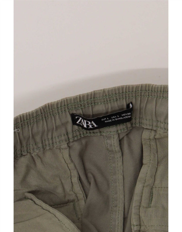 Zara Mens Chino Shorts Grande W32 Caqui