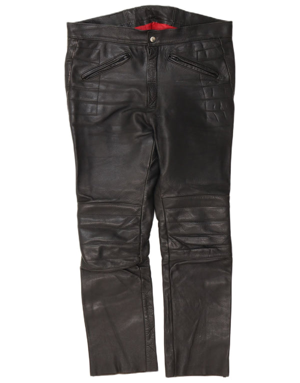 Calça Scott Mens Couro Moto Racer W32 L27 Preta