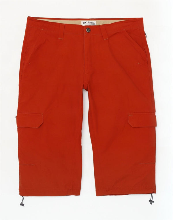 Columbia Mens Cargo Shorts W34 Grande Algodão Laranja