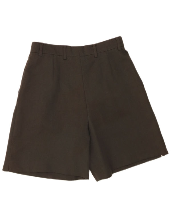 Shorts casuais femininos vintage IT 44 médio W28 cáqui lã virgem