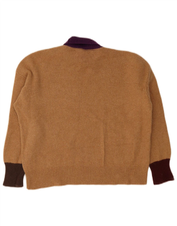 Suéter feminino Marni cropped com gola redonda IT 40 bloco colorido marrom pequeno